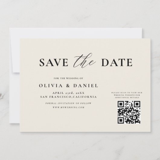 QR Code Wildblume Blumenhochzeit Save The Date (Rückseite)