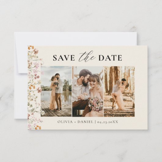 QR Code Wildblume Blumenhochzeit Save The Date (Vorderseite)