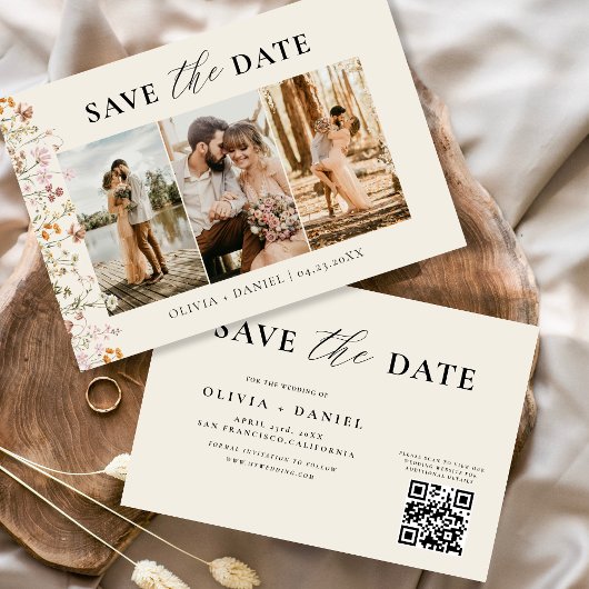QR Code Wildblume Blumenhochzeit Save The Date