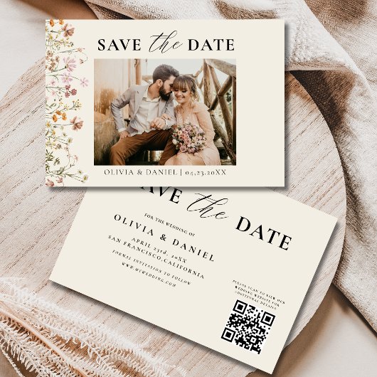 QR Code Wildblume Blumenhochzeit Save The Date