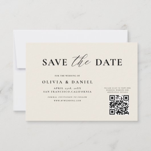QR Code Wildblume Blumenhochzeit Save The Date (Rückseite)