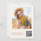 QR Code Wildblume Brautparty Brunch Foto Einladung (Rückseite)