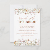 QR Code Wildblume Brautparty Brunch Foto Einladung (Vorderseite)