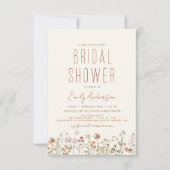 QR Code Wildblume Brautparty Foto Einladung (Vorderseite)