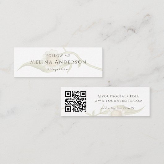 QR-Code-Wildblume Daisy Social Media Mini Visitenkarte (Vorne/Hinten)