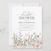 QR Code Wildblume Garden Brautparty Einladung (Vorderseite)