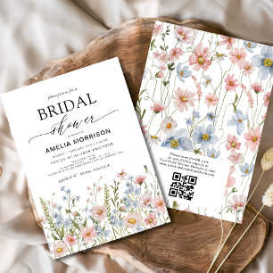 QR Code Wildblume Garden Brautparty Einladung
