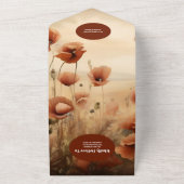 QR Code Wildblume Hochzeit rustikale Flora All In One Einladung (Außenbereich)