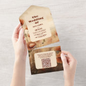 QR Code Wildblume Hochzeit rustikale Flora All In One Einladung (Abreißen)