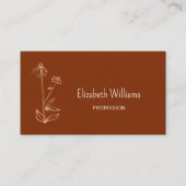 QR-Code | Wildblume Kupfer Terracotta Minimalistis Visitenkarte (Vorderseite)