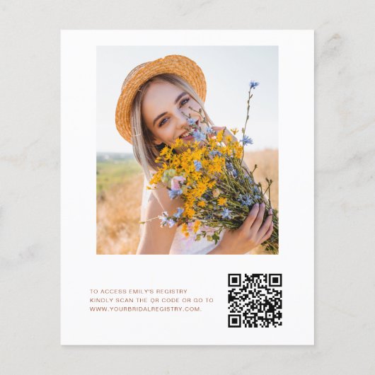QR Code Wildblume Petals & Prosecco Brautparty Flyer (Hinten)