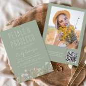 QR Code Wildblume Petals & Prosecco Sage Green