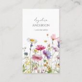 QR Code Wildblume Vertikale Visitenkarte (Vorderseite)