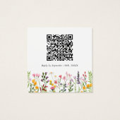QR-Code-Wildblume zum Hochzeitssehen der RSVP-Kart (Rückseite)