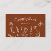 QR Code Wildblumen Terracotta Visitenkarte (Vorderseite)