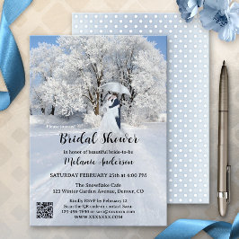QR-Code Winter Wonderland Snow Brautparty Einladung