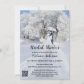 QR-Code Winter Wonderland Snow Brautparty Einladung (Vorderseite)
