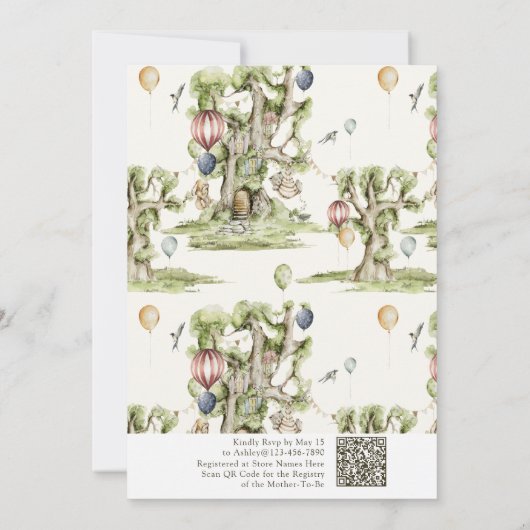 QR Code Wir können frühzeitig abwarten Woodland Ba Einladung (Rückseite)