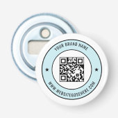 QR Code with Custom Text Magnetic Branding Design Flaschenöffner (Vorderseite)