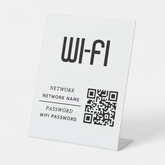 QR-Code-WLAN-Netzwername und Passwort Sockelschild (Vorderseite)