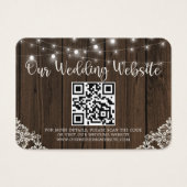 QR Code Wood Lights Lace Wedding Website (Vorderseite)