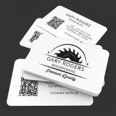 QR Code Woodworking Professionals Business Card Visitenkarte