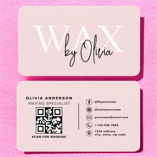 QR-Code WX Spezialist für Östhetik Blush Pink Visitenkarte