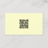 QR Code Yellow Modern Artist Business Card Visitenkarte (Rückseite)