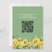 QR-Code Yellow Sage Florale Paar-Shower Einladung (Rückseite)
