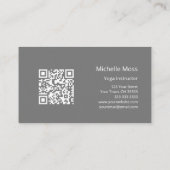QR-Code Yoga Instructor Abstrakt Grau Visitenkarte (Rückseite)