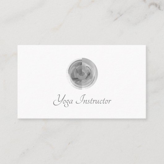 QR-Code Yoga Instructor Abstrakt Grau Visitenkarte (Vorderseite)