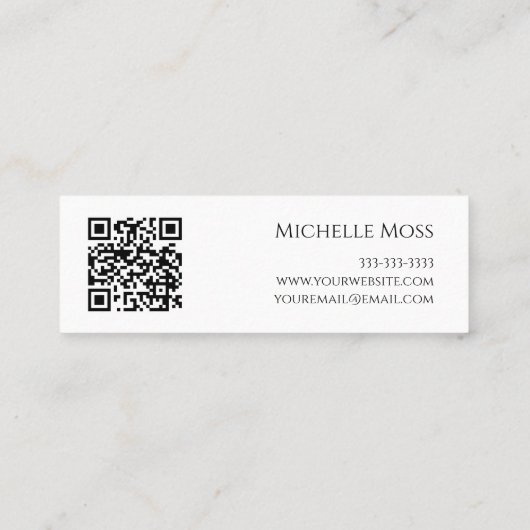 QR-Code Yoga Instructor Om Symbol Mini Visitenkarte (Rückseite)