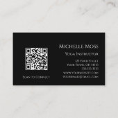 QR-Code Yoga Instructor Om Symbol Schwarz-weiß Visitenkarte (Rückseite)