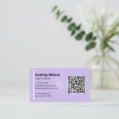 QR Code Yoga Lehrer Drittes Auge Yoga Studio Visitenkarte (Stehend Vorderseite)