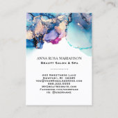 *~* QR CODE Yummy Türkis AP29 Gold Gilded Visitenkarte (Rückseite)