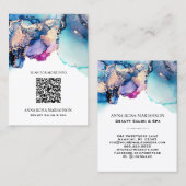 *~* QR CODE Yummy Türkis AP29 Gold Gilded  Visitenkarte (Vorne/Hinten)