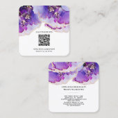 *~* QR CODE Yummy Violet Blue Gold    GildedAP29  Quadratische Visitenkarte (Vorne/Hinten)