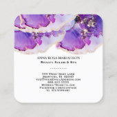 *~* QR CODE Yummy Violet Blue Gold    GildedAP29  Quadratische Visitenkarte (Rückseite)