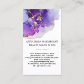 *~* QR CODE Yummy Violet Blue Gold GildedAP29 Visitenkarte (Rückseite)