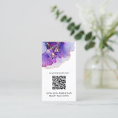 *~* QR CODE Yummy Violet Blue Gold GildedAP29 Visitenkarte (Stehend Vorderseite)