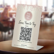 QR-Code Zahl hier Rosa Glitter Gold Benutzerdefini