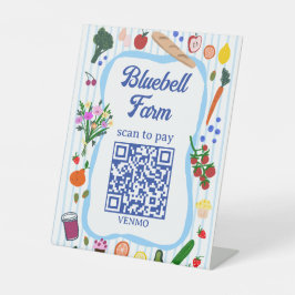 QR-Code ZAHLEN SCAN Bauernmarkt Bauernstand CUSTOM Sockelschild