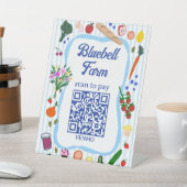 QR-Code ZAHLEN SCAN Bauernmarkt Bauernstand CUSTOM Sockelschild (In SItu)