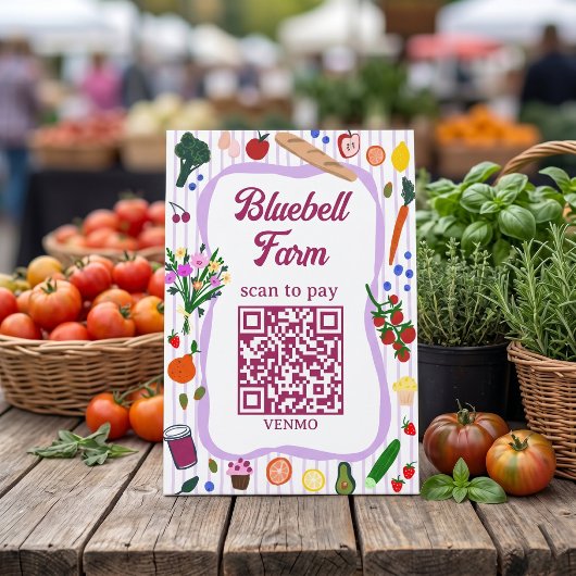 QR-Code ZAHLEN SCAN Bauernmarkt Bauernstand CUSTOM Sockelschild