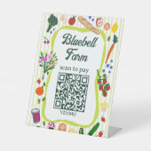 QR-Code ZAHLEN SCAN Bauernmarkt Bauernstand CUSTOM Sockelschild (Vorderseite)