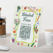 QR-Code ZAHLEN SCAN Bauernmarkt Bauernstand CUSTOM Sockelschild (In SItu)
