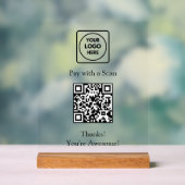 QR-Code-Zahlung | Benutzerdefiniertes Logo - berüh Acrylschild (Neutral)