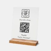 QR-Code-Zahlung | Benutzerdefiniertes Logo - berüh Acrylschild (Winkel)