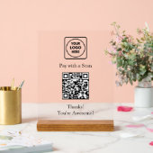 QR-Code-Zahlung | Benutzerdefiniertes Logo - berüh Acrylschild (Hochzeit)