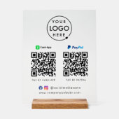 QR-Code-Zahlung | CashApp Paypal Scan to Pay Logo Acrylschild (Vorderseite)